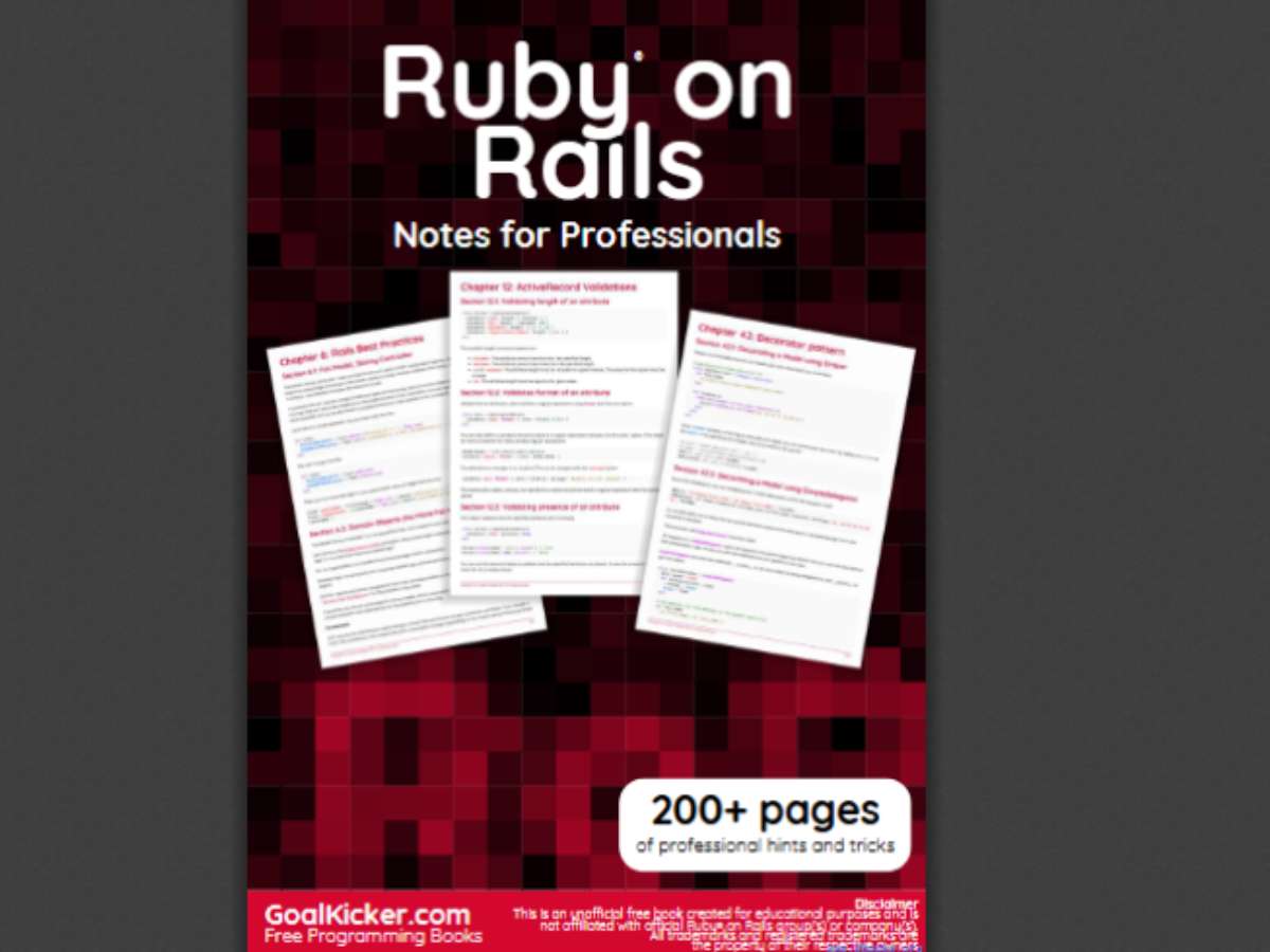 Ruby on Rails Notes for Professionals