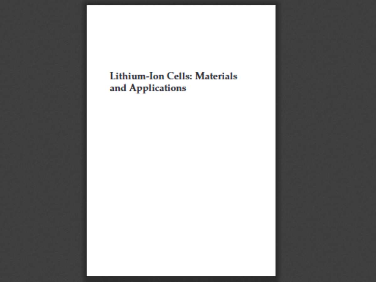Lithium-Ion Cells: Materials and Applications