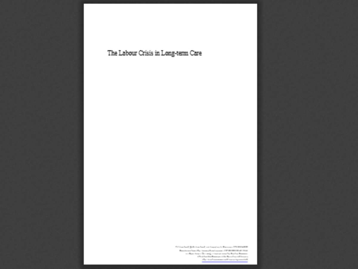 The Labour Crisis in Long-term Care: The Right to Care