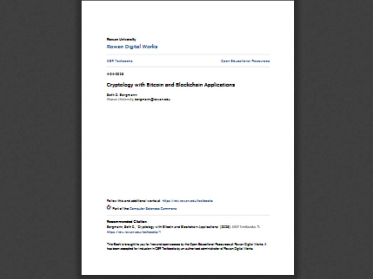 Cryptology with Bitcoin and Blockchain Applications