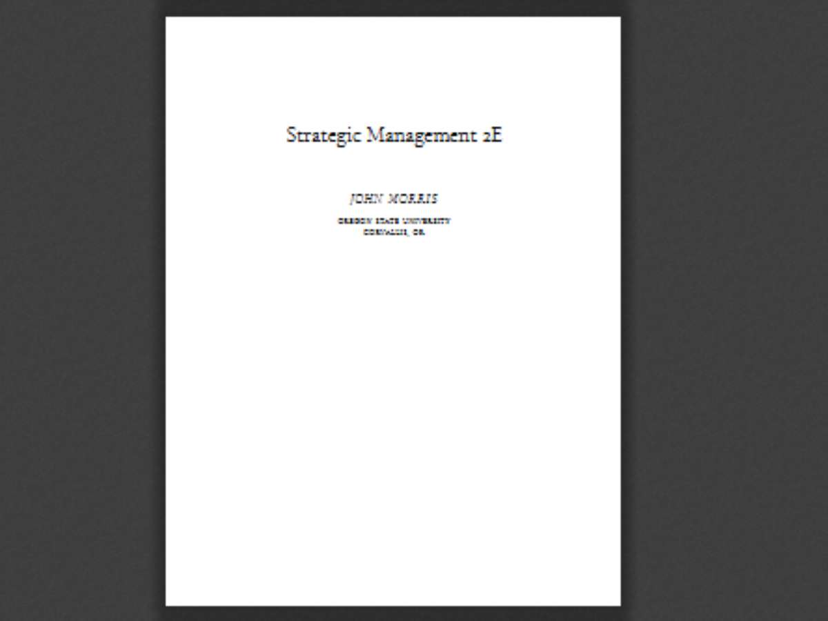 Strategic Management 2E