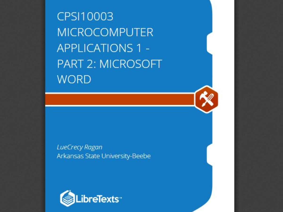 CPSI10003 Microcomputer Applications 1 - Part 2: Microsoft Word