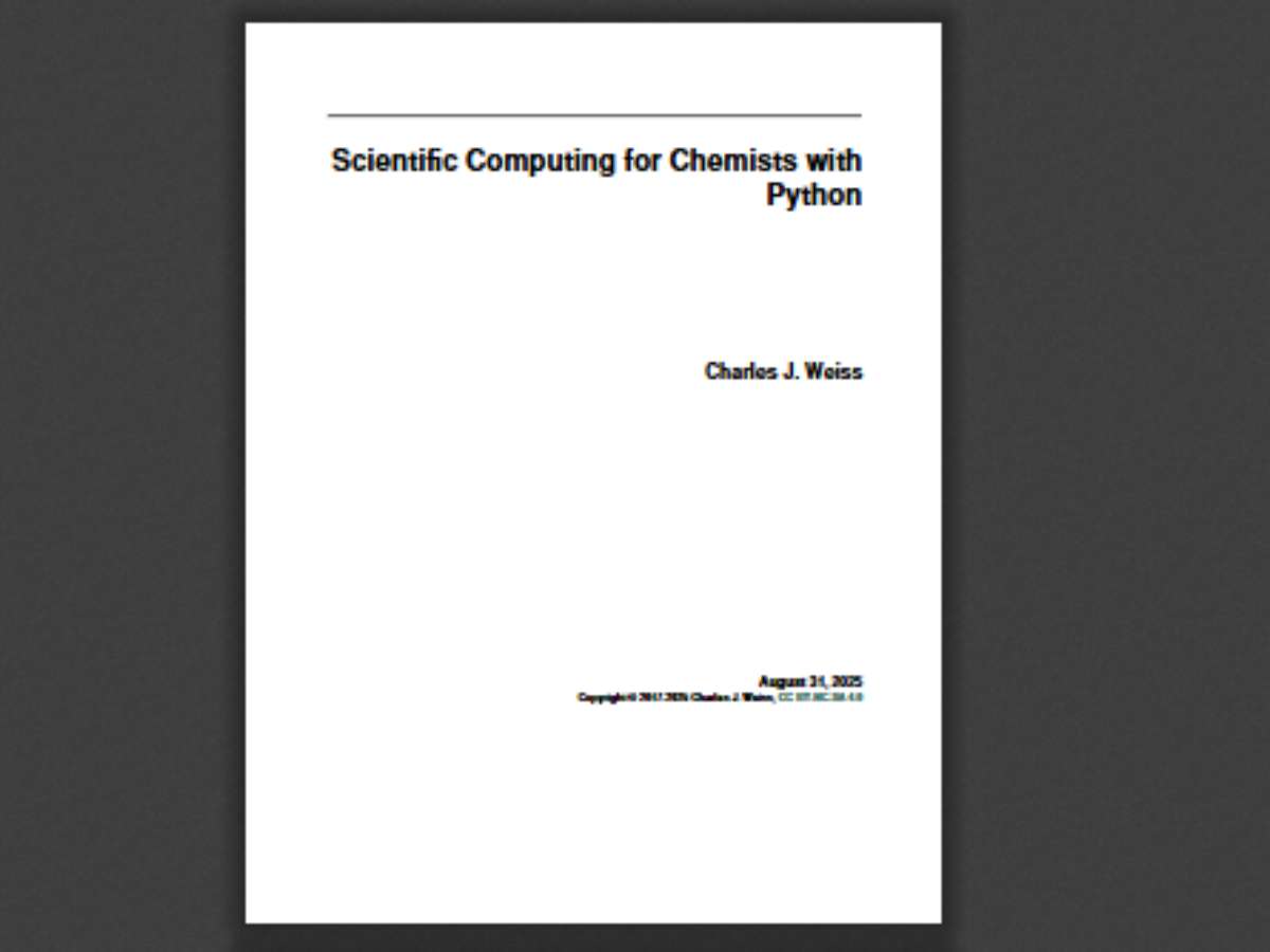 Scientific Computing for Chemists with Python