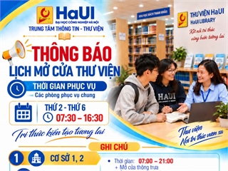 THÔNG BÁO: Lịch mở cửa phục vụ bạn đọc năm học 2026 - 2027
