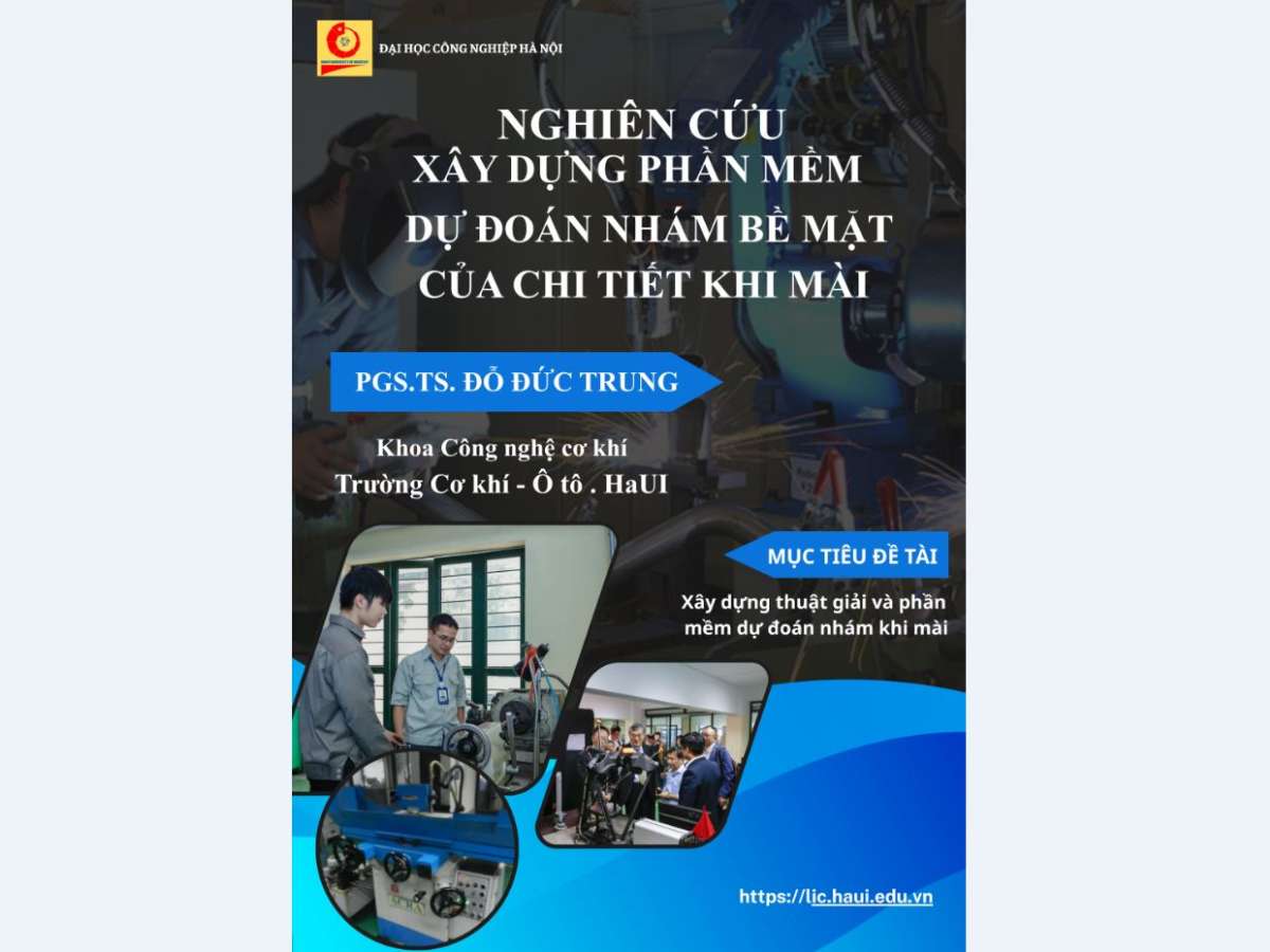 Nghiên cứu xây dựng phần mềm dự đoán nhám bề mặt của chi tiết khi mài