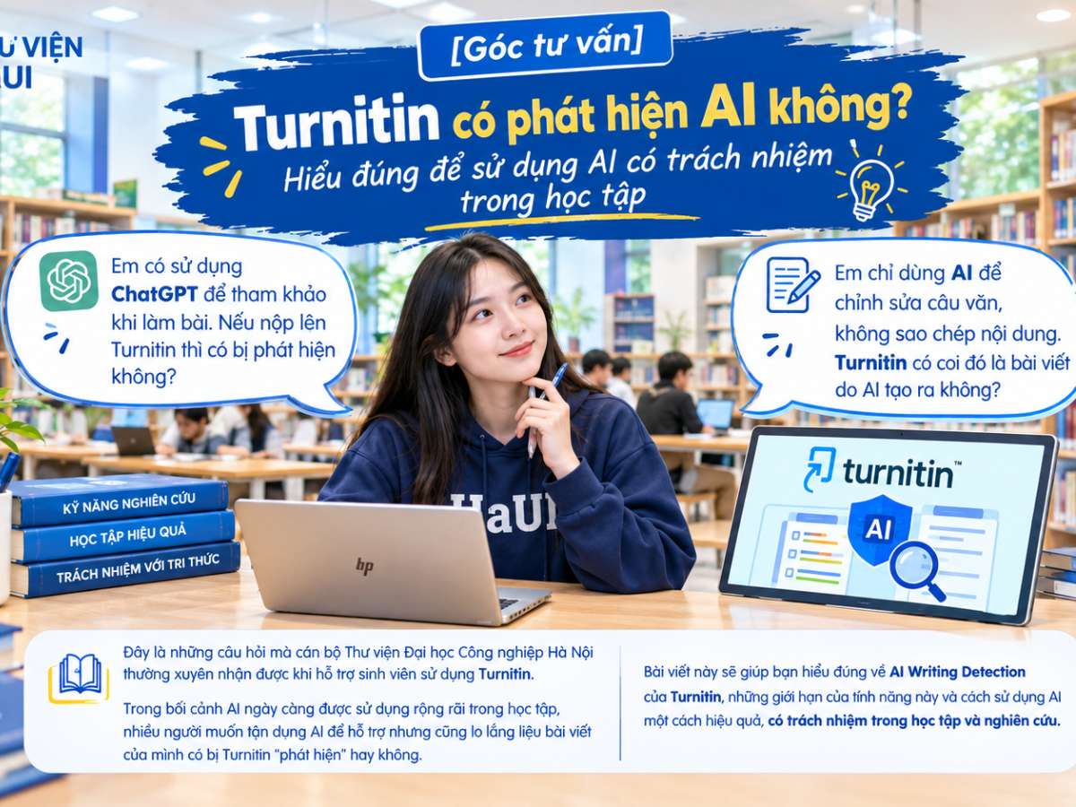 [Góc tư vấn] Turnitin có phát hiện AI không? Hiểu đúng để sử dụng AI có trách nhiệm trong học tập